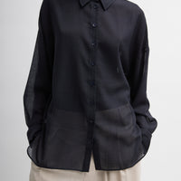Sheer Wool Gauze Oversized Shirt