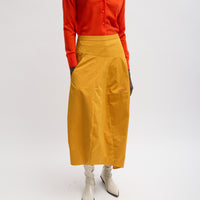 Nylon Asymmetrical Balloon Skirt