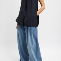 Tropical Wool Paneled Tunic