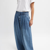 Spring Denim Triple Pleat Pant