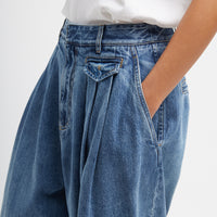 Spring Denim Triple Pleat Pant