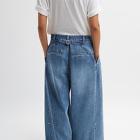 Spring Denim Triple Pleat Pant