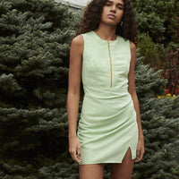 Wrap Zipper Mini Dress