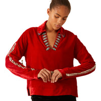 Dylan Ruby Velvet Tunic