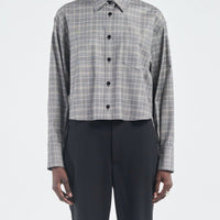 Grey Plaid Oversized Shirt