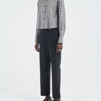 Grey Plaid Oversized Shirt