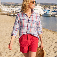 Eileen Linen Plaid Button-Up
