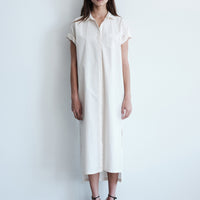 Rolled Sleeve Midi Shirt Dress