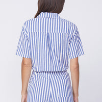 Puckered Crop Twist Shirt