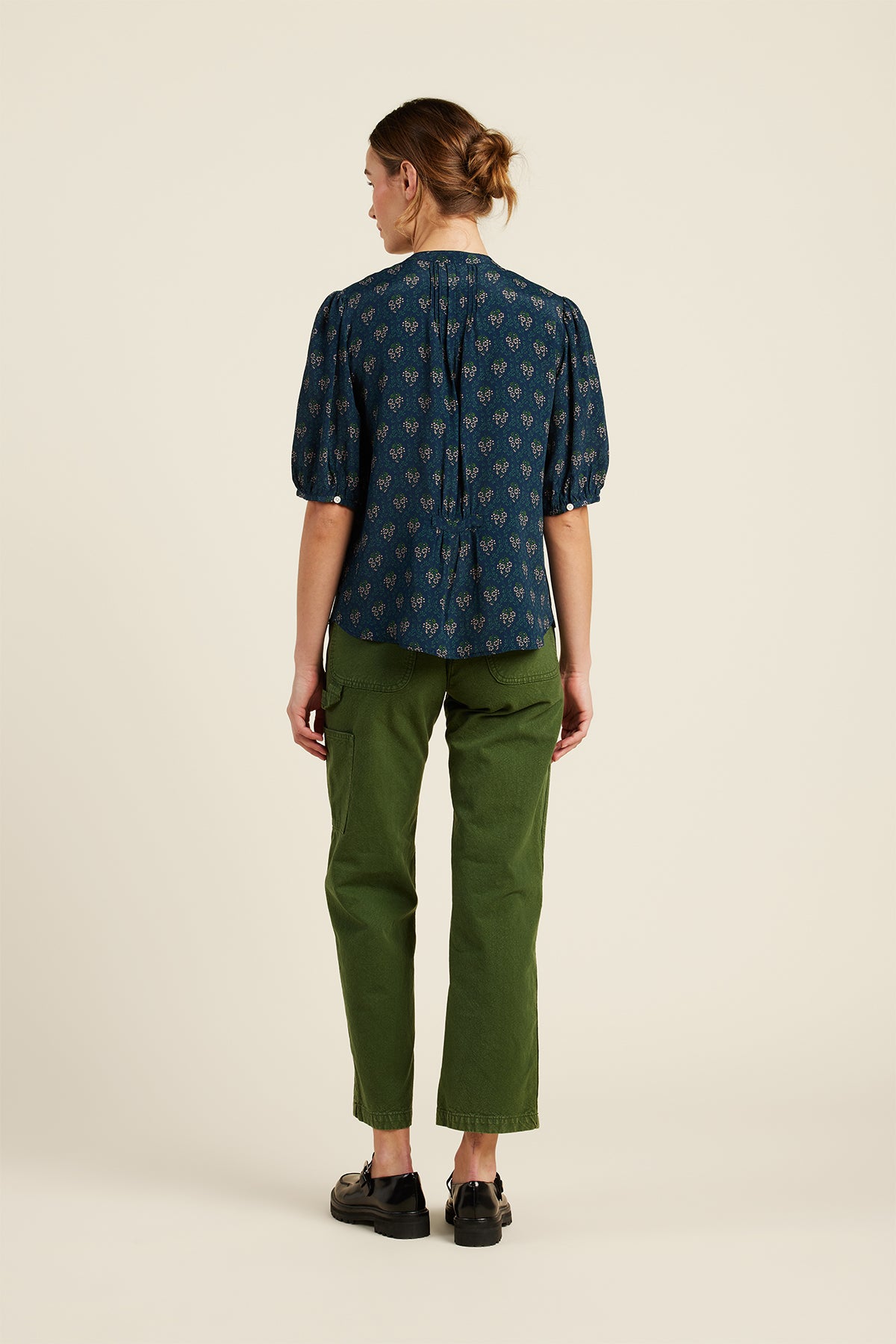 Daisy Blouse in Mineral Blue Lattice by ExVoto