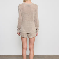 Linen Open Knit Crewneck