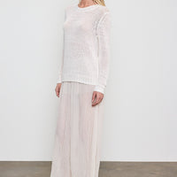 Linen Open Knit Crewneck