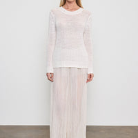 Linen Open Knit Crewneck