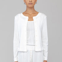 Pointelle Classic Crew Cardigan