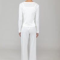 Pointelle Classic Crew Cardigan