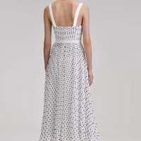 Polka Dot Chiffon Midi Dress