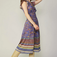 Pleated Floral Midi Dress