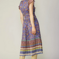 Pleated Floral Midi Dress