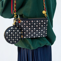 Silver Stud Wallet Clutch