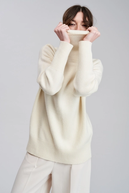 Alaise Cashmere Sweater Cream – Slate