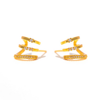 Golden Halo Triple Hoops