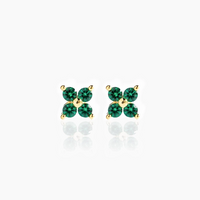 Tiny Emerald Cluster Studs