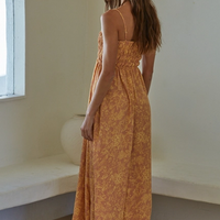 Floral Smocking Midi Dress