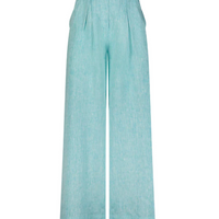 Wide Leg Pleated Linen Pant