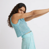 Mesh Collared Tank Top