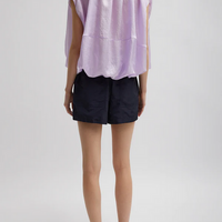 Spring Shirred Neck Circular Top