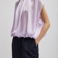 Spring Shirred Neck Circular Top