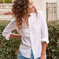 Barry Sheer Stripe Button-Up