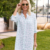 Mary Linen Floral Shirt Dress