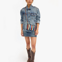 Striped Nappa Wallet Clutch