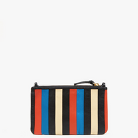 Striped Nappa Wallet Clutch