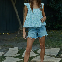 Floral Ruffle Flare Top