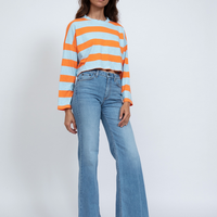 Cropped LS Striped Tee