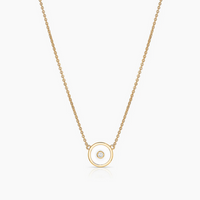 Petite Balia White Enamel Necklace
