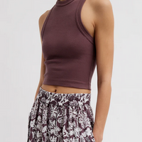 Ribbed Tee Cropped Tank