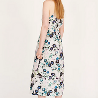 White Floral Halter Midi Dress