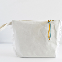 Ruffle Cotton Zipper Pouch