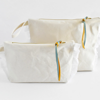 Ruffle Cotton Zipper Pouch