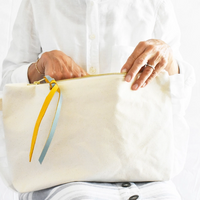 Ruffle Cotton Zipper Pouch