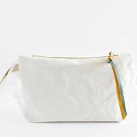 Ruffle Cotton Zipper Pouch