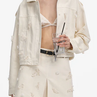 Beaded Floral Denim Jacket