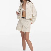 Beaded Floral Denim Jacket