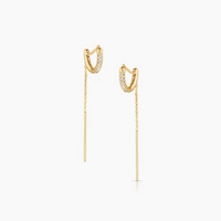 Lila Pavé Threader Earrings