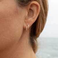 Lila Pavé Threader Earrings