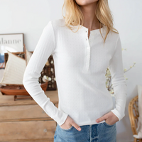 Pointelle Long Sleeve Henley