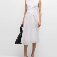 Ruched Sleeveless Midi Dress
